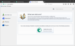 Basilisk Add-on Manager on Windows